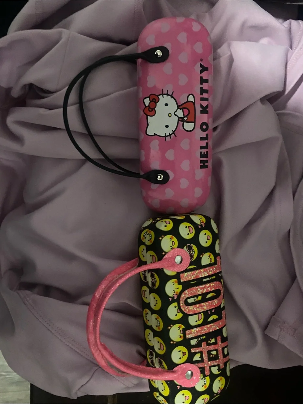 Hello Kitty Pink and Black Kids Accessories Case with Emoticon Friend Case